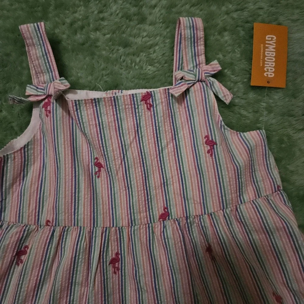 Gymboree Flamingo Rainbow Stripes‎ Dress Size 6